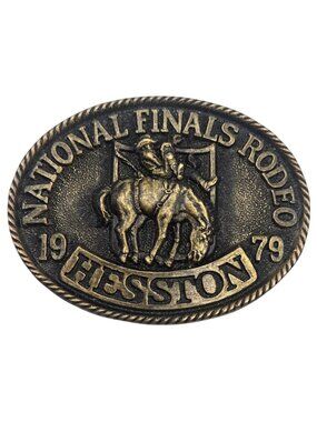 1979 NFR Belt Buckle National Finals Rodeo NFR Cowboy Bronc Horse Hesston Vtg